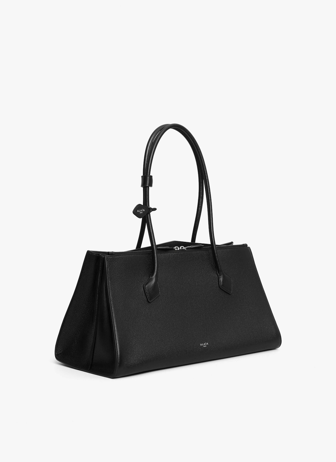 LE TECKEL TOTE BAG IN SHINY GRAINED CALFSKIN ALAÏA BLACK LE TECKEL TOTE BAG IN SHINY GRAINED CALFSKIN